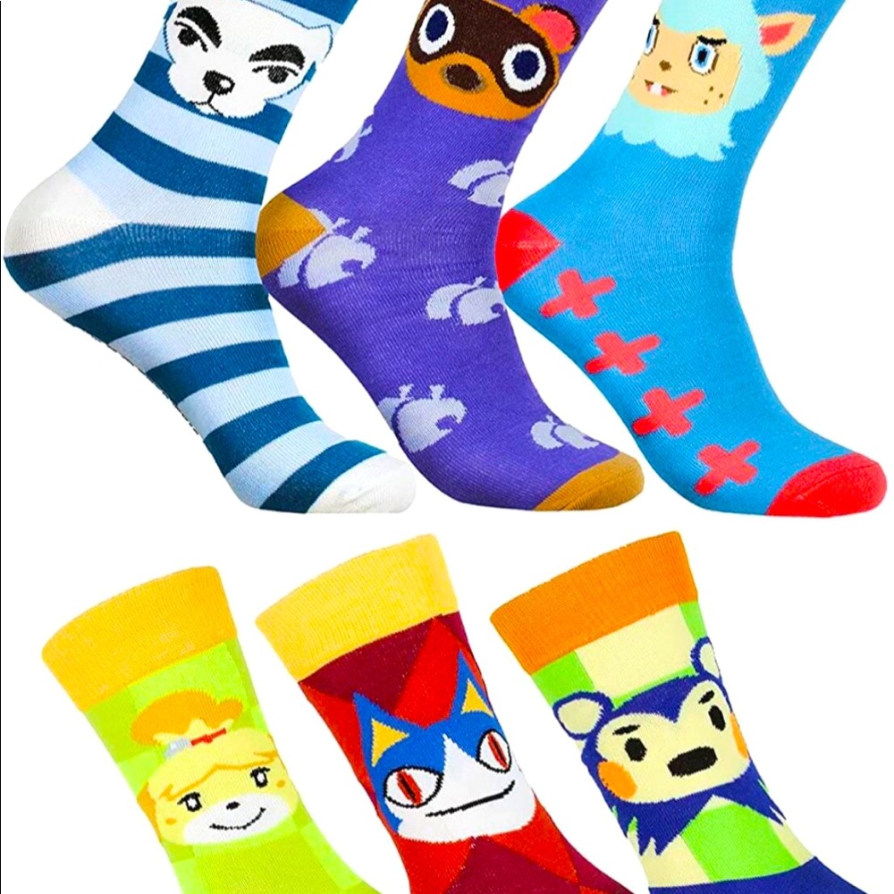 Animal Crossing 6pk Socks